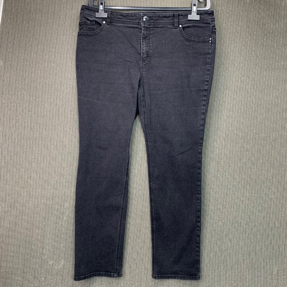 Chicos So Slimming Womens Size 3 Black Jeans Regular Cotton Blend Stretch Fit